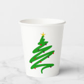 Groene kerstboomfeestdag papieren bekers (Achterkant)