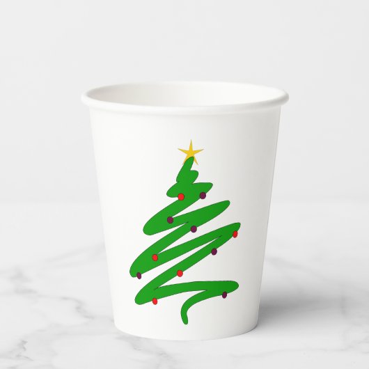 Groene kerstboomfeestdag papieren bekers (Achterkant)