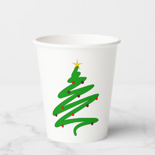 Groene kerstboomfeestdag papieren bekers (Voorkant)