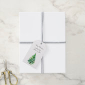 Groene kerstboomornamenten cadeaulabel (Met Touw)