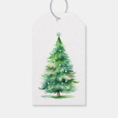 Groene kerstboomornamenten cadeaulabel (Achterkant)