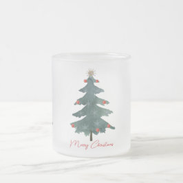 Groene kerstboomornamenten Prettig Kerstfeest  Matglas Koffiemok