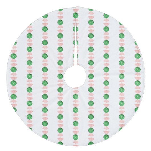 Groene kerstboomrok met Snoep Fleece Kerstboom Rok (Voorkant)