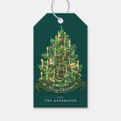 Groene kerstboomstructuur Eenvoudig aangepast Cadeaulabel (Voorkant)