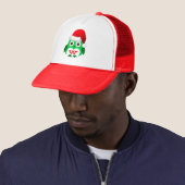 Groene kerstboomtrend trucker pet (In situ)