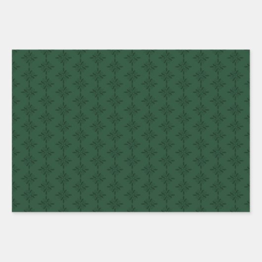 Groene kerstboomversieringen en Feestdagen met cad Inpakpapier Vel (Voorkant 3)