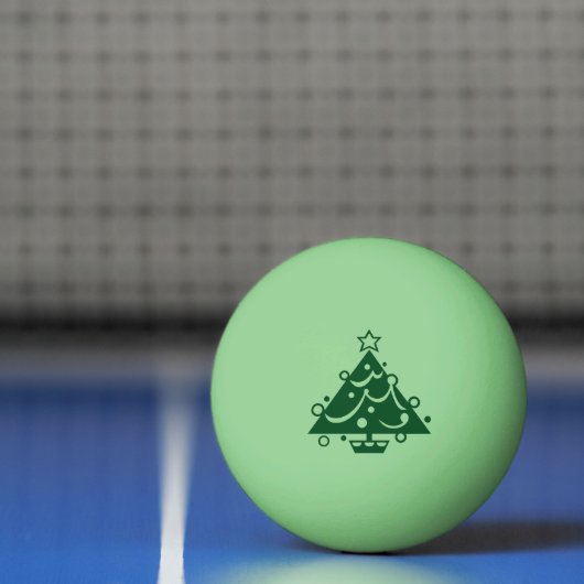 Groene kerstboomvorm op gloed-in-the-Dark Pingpongbal (Net)