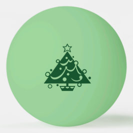 Groene kerstboomvorm op gloed-in-the-Dark Pingpongbal