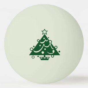 Groene kerstboomvorm op gloed-in-the-Dark Pingpongbal