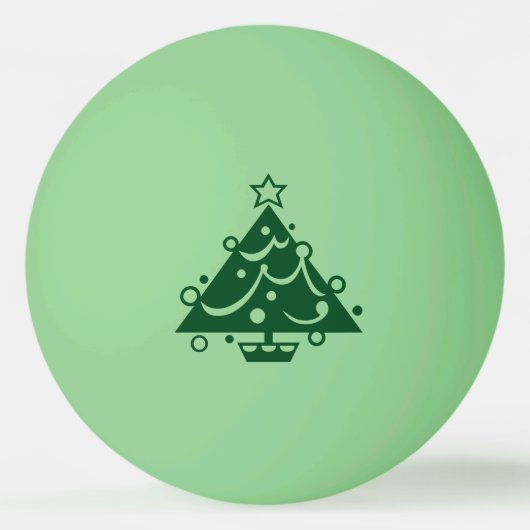 Groene kerstboomvorm op gloed-in-the-Dark Pingpongbal (Voorkant)