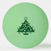 Groene kerstboomvorm op gloed-in-the-Dark Pingpongbal (Achterkant)