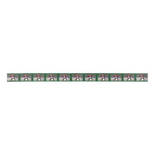 Groene kerstboxer-hond Satin Ribbon Satijnen Lint (Voorkant)