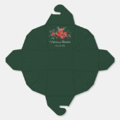 Groene Kerstbruiloft Rode Poinsettia Bloemen Bedankdoosjes (Ongevouwen)
