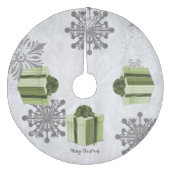 Groene Kerstcadeau Boomrok Fleece Kerstboom Rok (Voorkant)