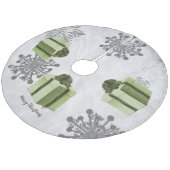 Groene Kerstcadeau Boomrok Fleece Kerstboom Rok (Gekanteld)