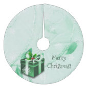 Groene Kerstcadeau Boomrok Fleece Kerstboom Rok (Voorkant)