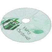 Groene Kerstcadeau Boomrok Fleece Kerstboom Rok (Gekanteld)