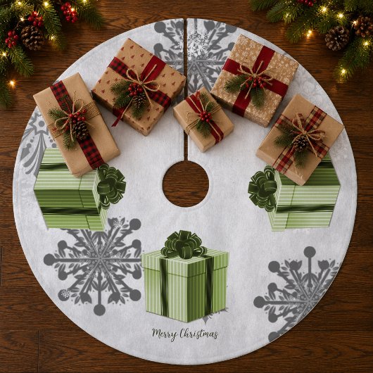 Groene Kerstcadeau Boomrok Fleece Kerstboom Rok
