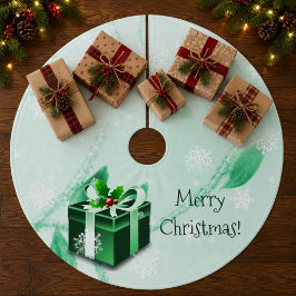 Groene Kerstcadeau Boomrok Fleece Kerstboom Rok