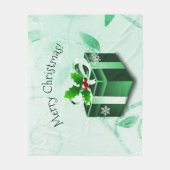 Groene kerstcadeau fleece deken (Voorkant)