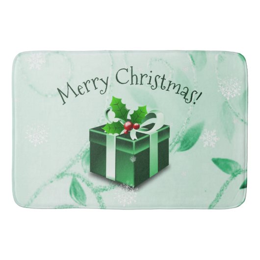 Groene kerstcadeau voor kerstcadeaus badmat (Voorkant)