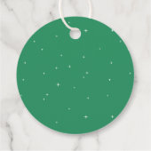Groene kerstcadeau voor kerstretro-script bedankjes labels (Achterkant)