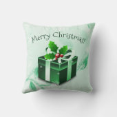 Groene Kerstcadeau Worp Kussen (Achterkant)
