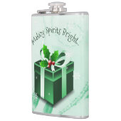 Groene kerstcadeaufles heupfles (Links)