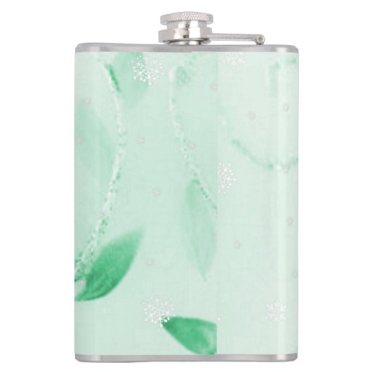 Groene kerstcadeaufles heupfles (Achterkant)