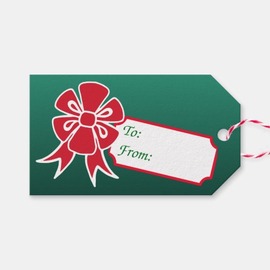 Groene kerstcadeaus cadeaulabel (Voorkant (Horizontaal))