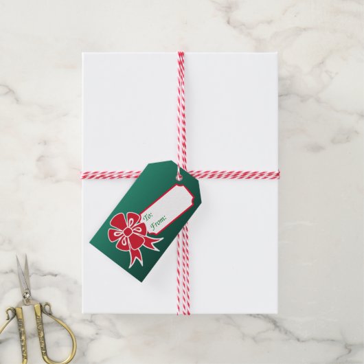 Groene kerstcadeaus cadeaulabel (Met Touw)