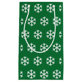 Groene Kerstcadeautas met Sneeuwvlok Klein Cadeauzakje