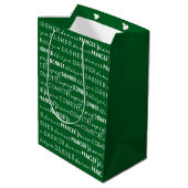 Groene Kerstcadeautas | Sinterklaas rendieren Medium Cadeauzakje (Achterkant Gekanteld)