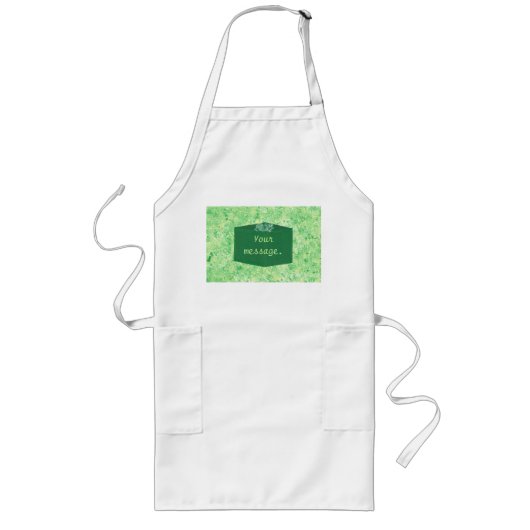 Groene kerstcadeautjes met Jouw tekst prons schild Lang Schort (Voorkant)