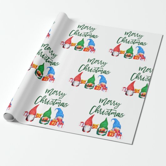 Groene kerstcadeautjes met Waterverf voor het scri Cadeaupapier (Uitgerold)