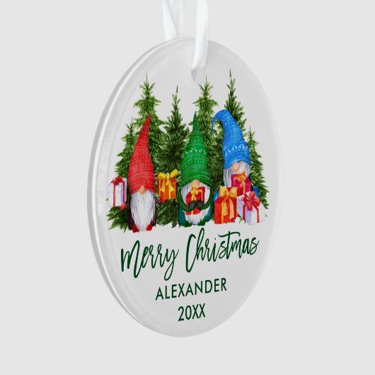 Groene kerstcadeautjes met Waterverf voor het scri Ornament (voorkant)