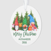 Groene kerstcadeautjes met Waterverf voor het scri Ornament (voorkant)