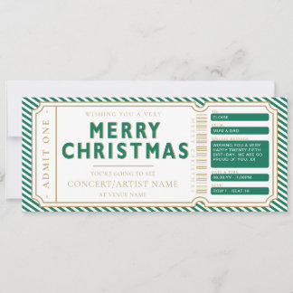 Groene Kerstconcert Ticket Cadeaubon Card Kaart