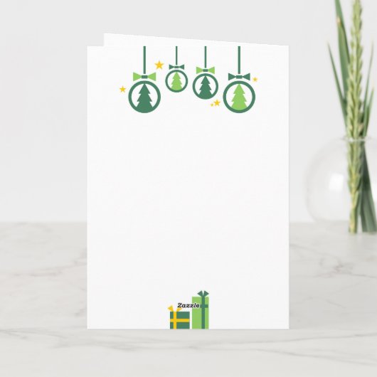 Groene kerstdecoratie en cadeau bedrijf feestdagen kaart (Achterkant)