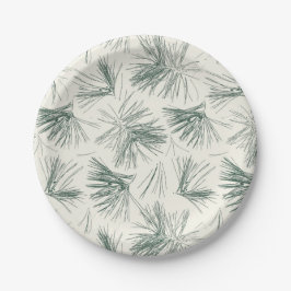 Groene kerstdennenboom naalden papieren bordje