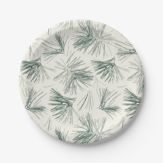 Groene kerstdennenboom naalden papieren bordje (Voorkant)
