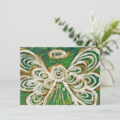 Groene Kerstengel Uitnodiging naar keuze (Staand voorkant)