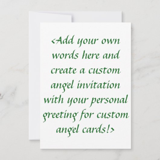 Groene Kerstengel Uitnodiging naar keuze (Achterkant)