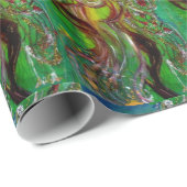 GROENE KERSTFEE ,GOUD SCHITTERT IN MAANLICHT CADEAUPAPIER (Rol Hoek)