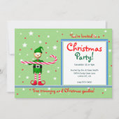 Groene Kerstfeest Candy Cane Elf Kaart (Voorkant)