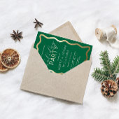 Groene Kerstfeest Folie Uitnodiging