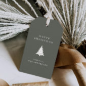 Groene kerstfeestdag cadeaulabel