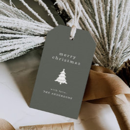 Groene kerstfeestdag cadeaulabel