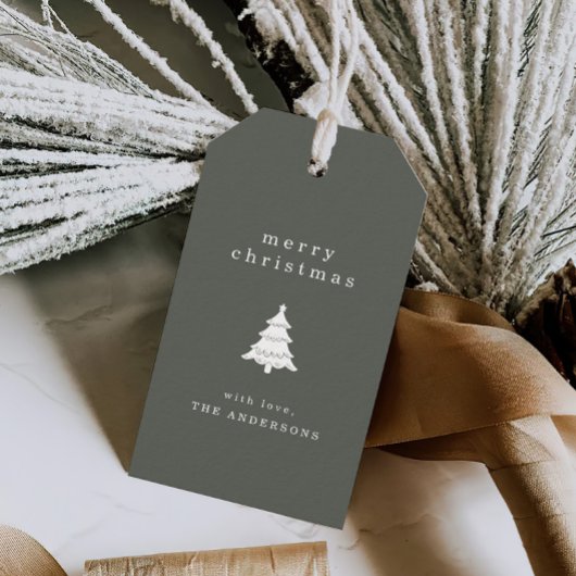 Groene kerstfeestdag cadeaulabel