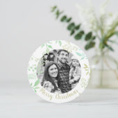 Groene kerstfeestdag met feestdagen - Fotokaart Kaart (Staand voorkant)